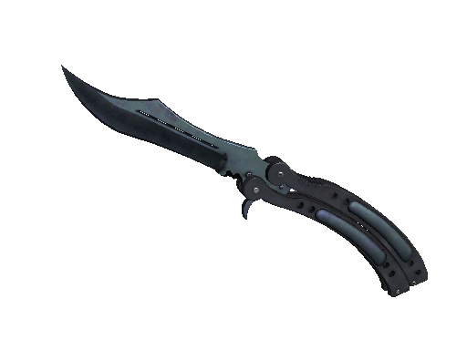 蝴蝶刀(★ StatTrak™) | 蓝钢 (略有磨损)