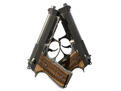 双持贝瑞塔(StatTrak™) | 黑榄仁木 (略有磨损)