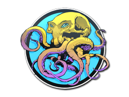 印花 | 骷髅章鱼（落日海洋）