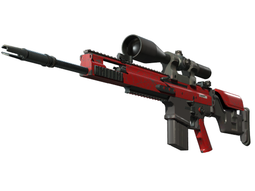 SCAR-20(StatTrak™) | 深红之网 (略有磨损)