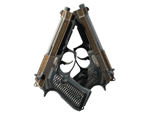 双持贝瑞塔(StatTrak™) | 胶面花纹 (略有磨损)